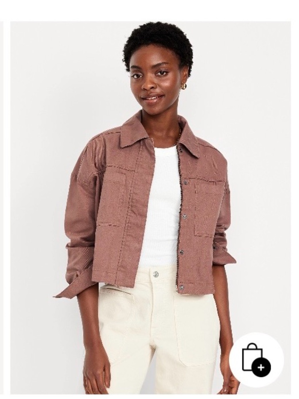 NWT Cropped Mauve Utility Jacket - Women